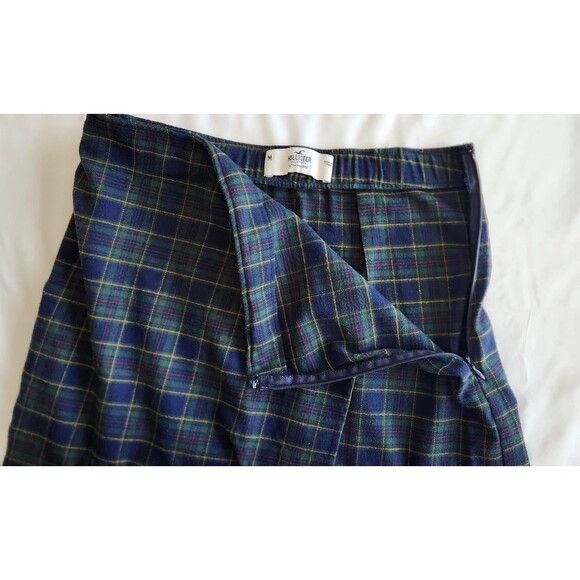 Hollister Ultra High Rise Mini Skirt Green Blue Plaid - M - Picture 5 of 7